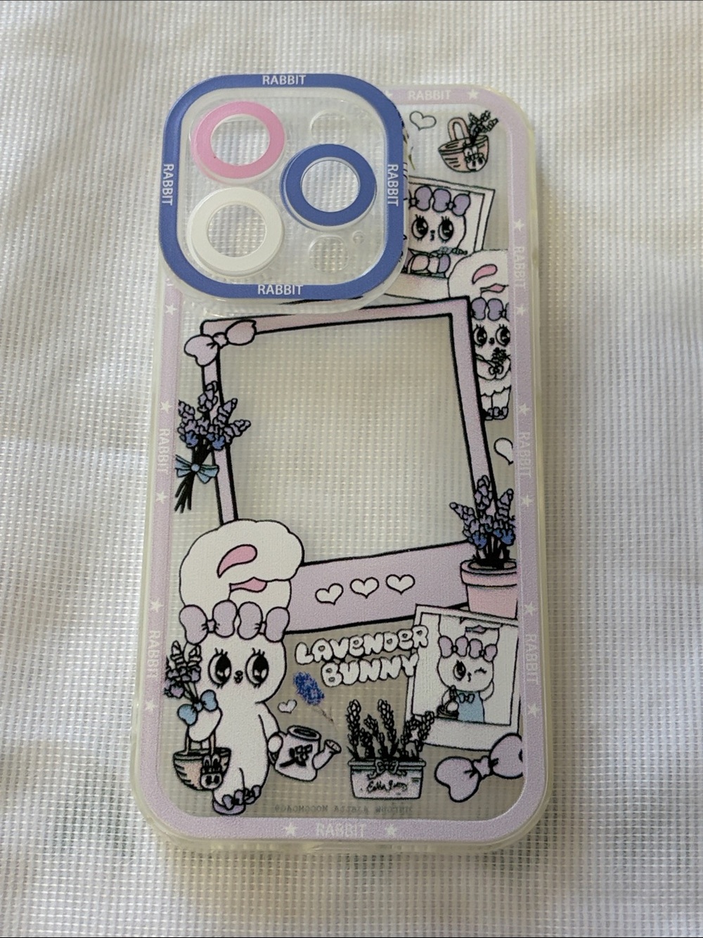 Lavender Bunny Pink & White iPhone 14 Pro Phone Case